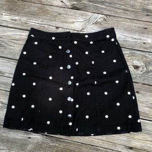 Black and white daisy skirt